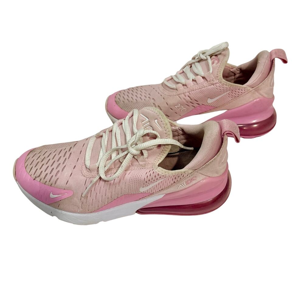 Nike Girls Youth Air Max 270 Pink Foam Sneakers Size 4Y Running Shoes EUC